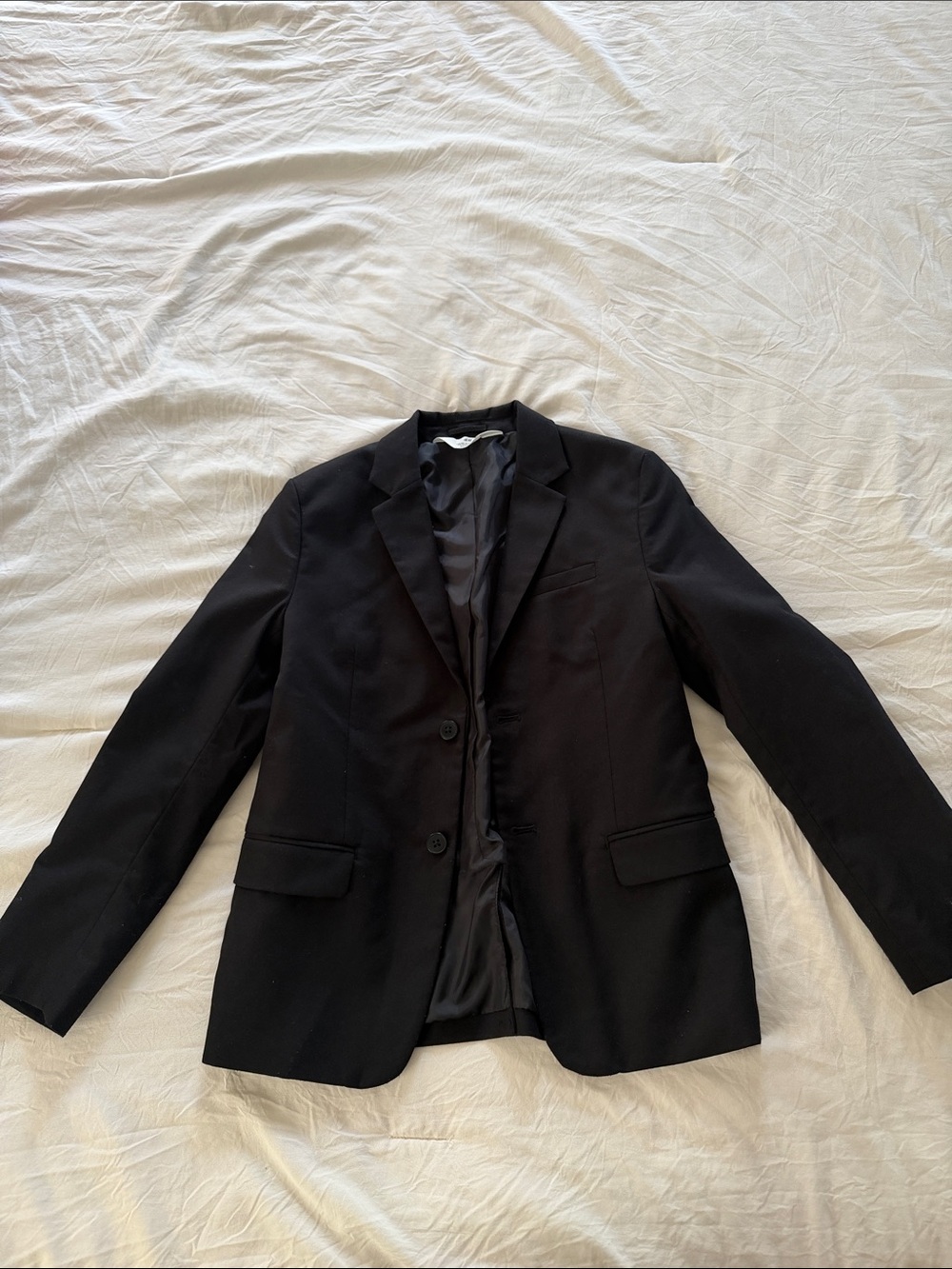 Kids H&M Black Men's Two-Button Notch Lapel Blazer